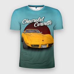 Мужская спорт-футболка Американский спорткар Chevrolet Corvette Stingray