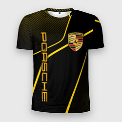 Мужская спорт-футболка Porsche - Gold line