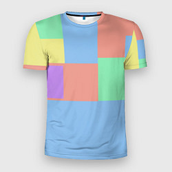 Мужская спорт-футболка Разноцветные квадраты и прямоугольники