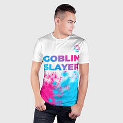 Футболка спортивная мужская Goblin Slayer neon gradient style: символ сверху, цвет: 3D-принт — фото 2