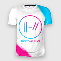 Футболка спортивная мужская Twenty One Pilots neon gradient style, цвет: 3D-принт