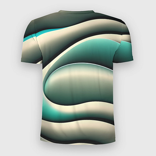 Мужская спорт-футболка Зеленая плавная волна / 3D-принт – фото 2