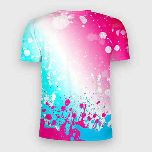 Мужская спорт-футболка Three Days Grace neon gradient style: символ сверх / 3D-принт – фото 2