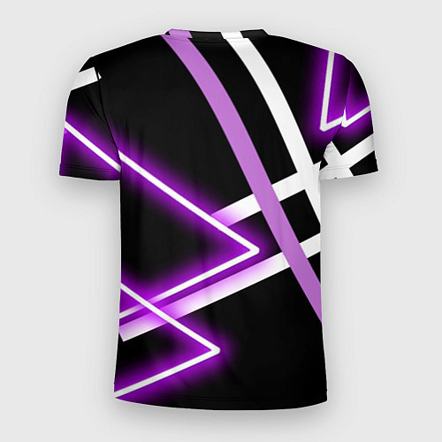 Мужская спорт-футболка Фиолетовые полоски с неоном / 3D-принт – фото 2