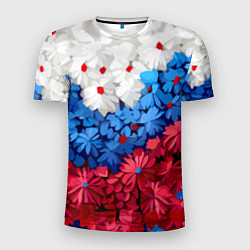 Мужская спорт-футболка Флаг РФ из цветов