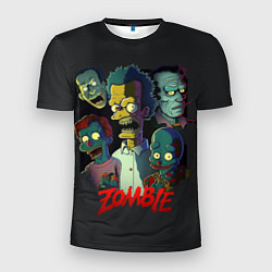 Футболка спортивная мужская Simpsons zombie, цвет: 3D-принт