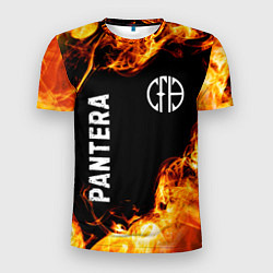 Мужская спорт-футболка Pantera и пылающий огонь