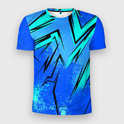 Мужская спорт-футболка Sport uniform - синие брызки