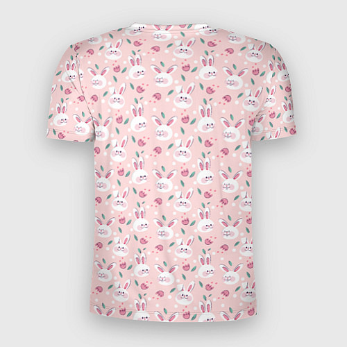 Мужская спорт-футболка Милые кролики паттерн / 3D-принт – фото 2