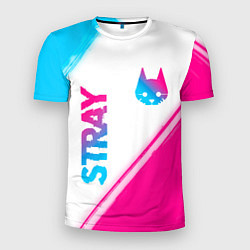 Мужская спорт-футболка Stray neon gradient style: надпись, символ