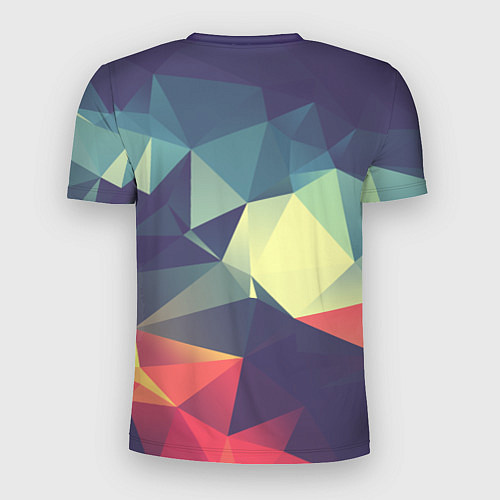 Мужская спорт-футболка Разноцветный полигональный узор / 3D-принт – фото 2