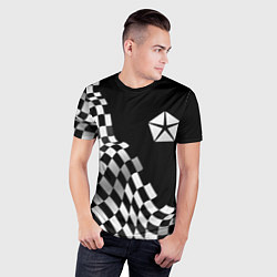 Футболка спортивная мужская Jeep racing flag, цвет: 3D-принт — фото 2