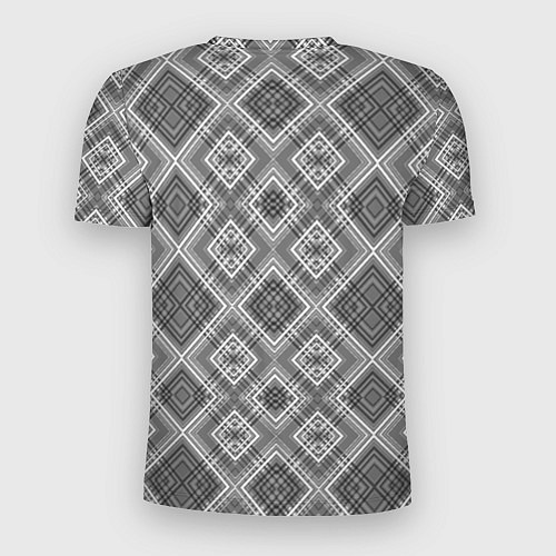 Мужская спорт-футболка Геометрический узор черно белые ромбы / 3D-принт – фото 2