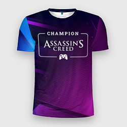 Футболка спортивная мужская Assassins Creed gaming champion: рамка с лого и дж, цвет: 3D-принт