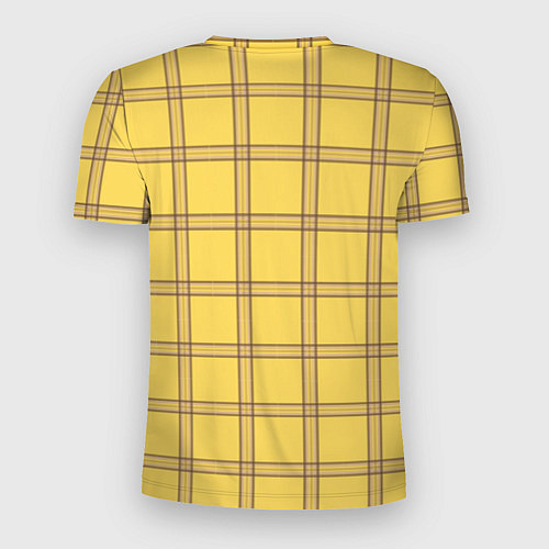 Мужская спорт-футболка Желто-коричневая клетка / 3D-принт – фото 2