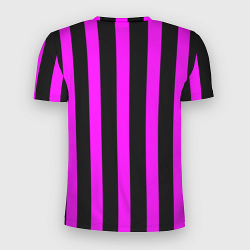 Мужская спорт-футболка В полоску черного и фиолетового цвета / 3D-принт – фото 2