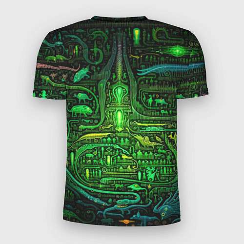 Мужская спорт-футболка Психоделика в зеленом - нейронная сеть / 3D-принт – фото 2