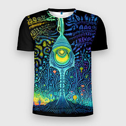 Мужская спорт-футболка Психоделика разноцветная - нейронная сеть