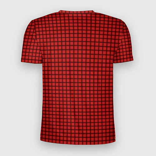 Мужская спорт-футболка Мелкая красная клетка / 3D-принт – фото 2