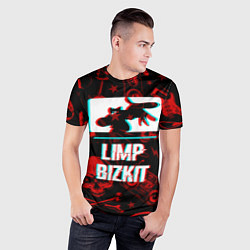 Футболка спортивная мужская Limp Bizkit rock glitch, цвет: 3D-принт — фото 2