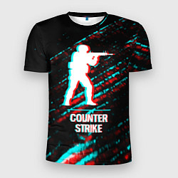 Футболка спортивная мужская Counter Strike в стиле glitch и баги графики на те, цвет: 3D-принт