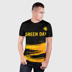 Футболка спортивная мужская Green Day - gold gradient: символ сверху, цвет: 3D-принт — фото 2