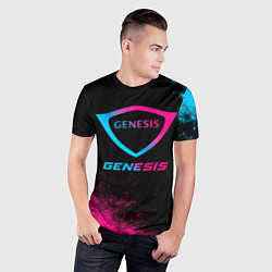 Футболка спортивная мужская Genesis - neon gradient, цвет: 3D-принт — фото 2