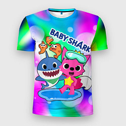 Мужская спорт-футболка Baby Shark in bubbles
