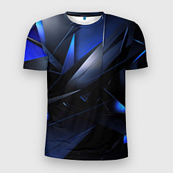 Мужская спорт-футболка Blue black background
