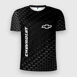 Мужская спорт-футболка Chevrolet карбоновый фон