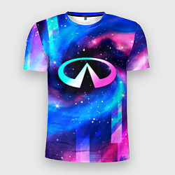 Мужская спорт-футболка Infiniti неоновый космос