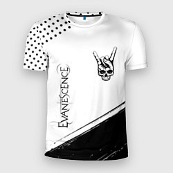 Футболка спортивная мужская Evanescence и рок символ на светлом фоне, цвет: 3D-принт