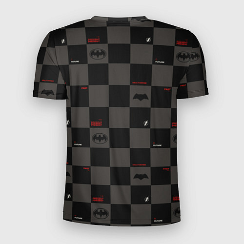 Мужская спорт-футболка Flash and Batman pattern squares / 3D-принт – фото 2