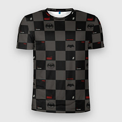 Мужская спорт-футболка Flash and Batman pattern squares