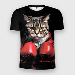 Футболка спортивная мужская Cat boxing, цвет: 3D-принт