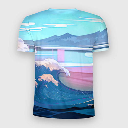 Мужская спорт-футболка Japan - landscape - waves / 3D-принт – фото 2