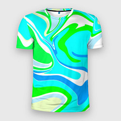Мужская спорт-футболка Абстракция сине-зеленая