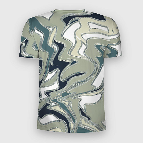 Мужская спорт-футболка Абстракция оливковый / 3D-принт – фото 2