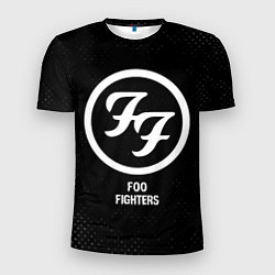 Футболка спортивная мужская Foo Fighters glitch на темном фоне, цвет: 3D-принт