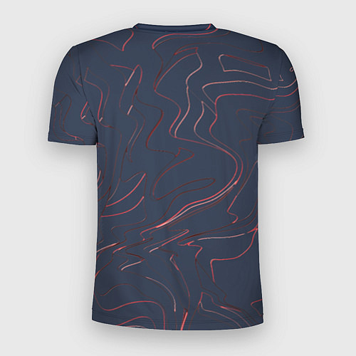 Мужская спорт-футболка Линии абстракция темно-серый / 3D-принт – фото 2