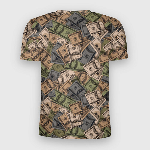 Мужская спорт-футболка Камуфляж с банкнотой в 100 долларов / 3D-принт – фото 2