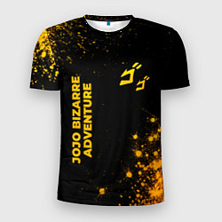 Мужская спорт-футболка JoJo Bizarre Adventure - gold gradient: надпись, с