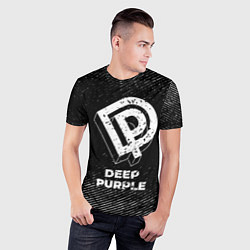 Футболка спортивная мужская Deep Purple с потертостями на темном фоне, цвет: 3D-принт — фото 2