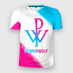 Мужская спорт-футболка Powerwolf neon gradient style