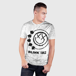 Футболка спортивная мужская Blink 182 с потертостями на светлом фоне, цвет: 3D-принт — фото 2