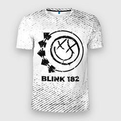 Футболка спортивная мужская Blink 182 с потертостями на светлом фоне, цвет: 3D-принт