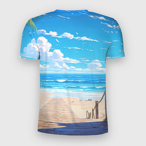 Мужская спорт-футболка Девушка на пляже аниме / 3D-принт – фото 2