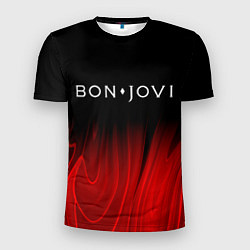 Футболка спортивная мужская Bon Jovi red plasma, цвет: 3D-принт