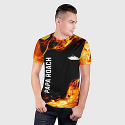 Футболка спортивная мужская Papa Roach и пылающий огонь, цвет: 3D-принт — фото 2
