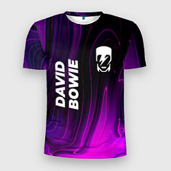 Футболка спортивная мужская David Bowie violet plasma, цвет: 3D-принт